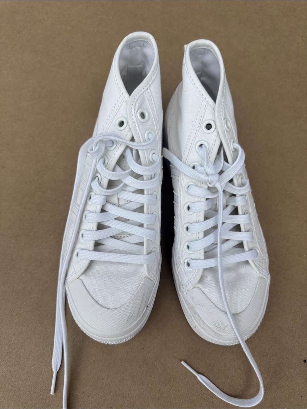 adidas White High-Top Canvas Sneakers-Worn Once